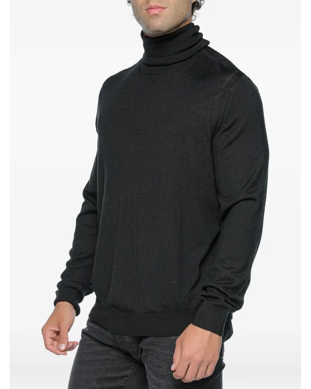 ARMANI EXCHANGE Black Roll-Neck Sweater for men
