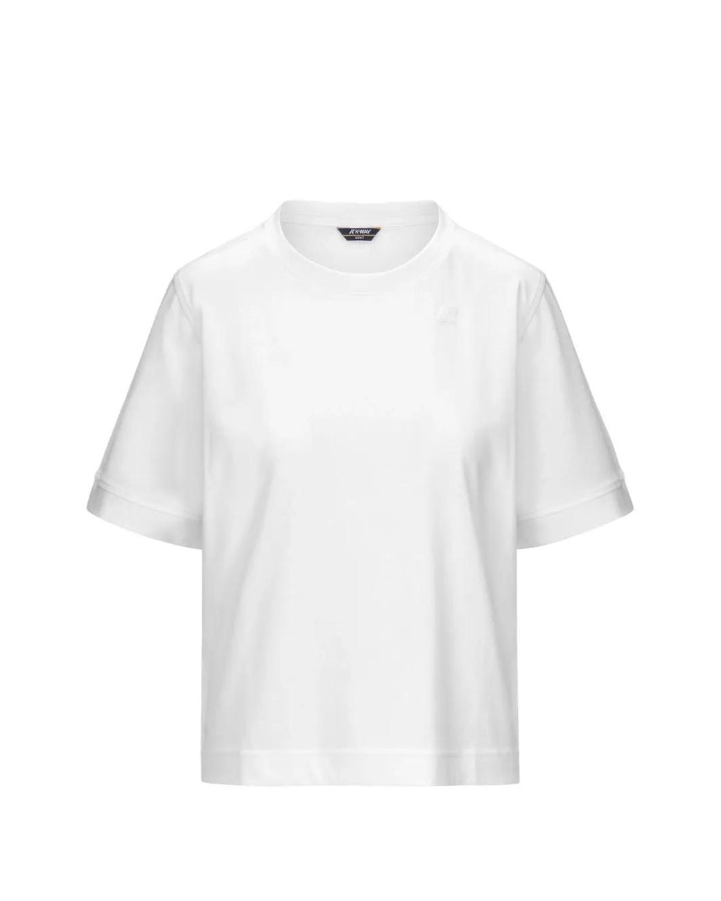 K-Way White Selune Logo-Patch Boxy-Cut T-Shirt