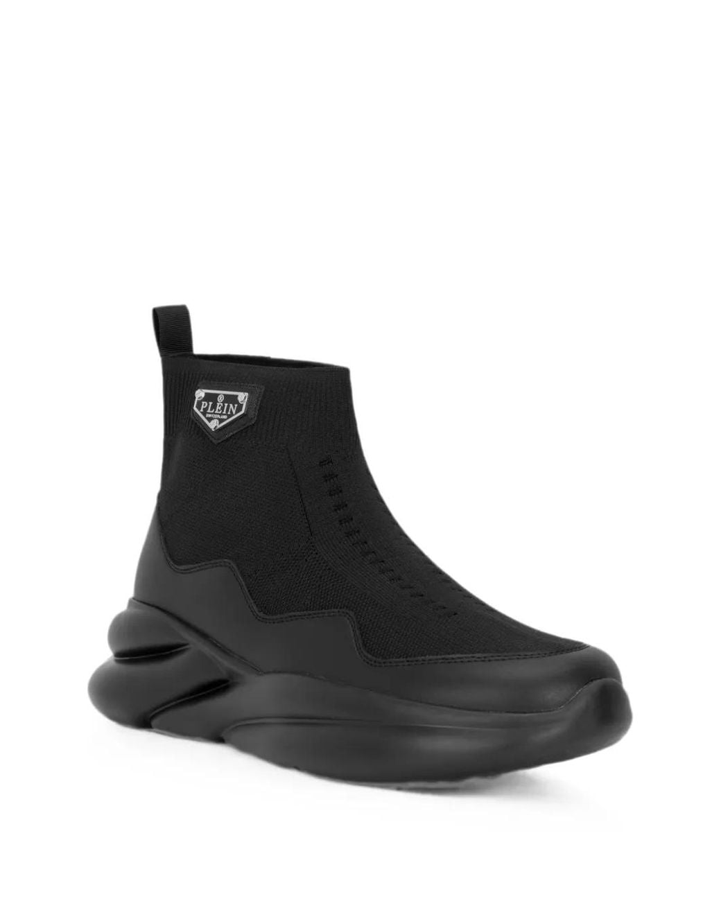 Philipp Plein Black Runner Sock Skywalker Sneakers