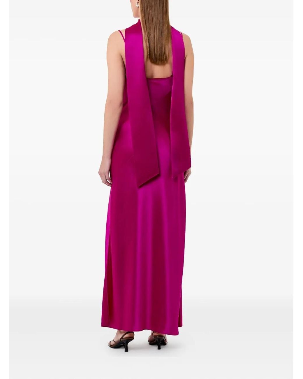 Nicholas Purple Cowl-Neck Maxi Dress