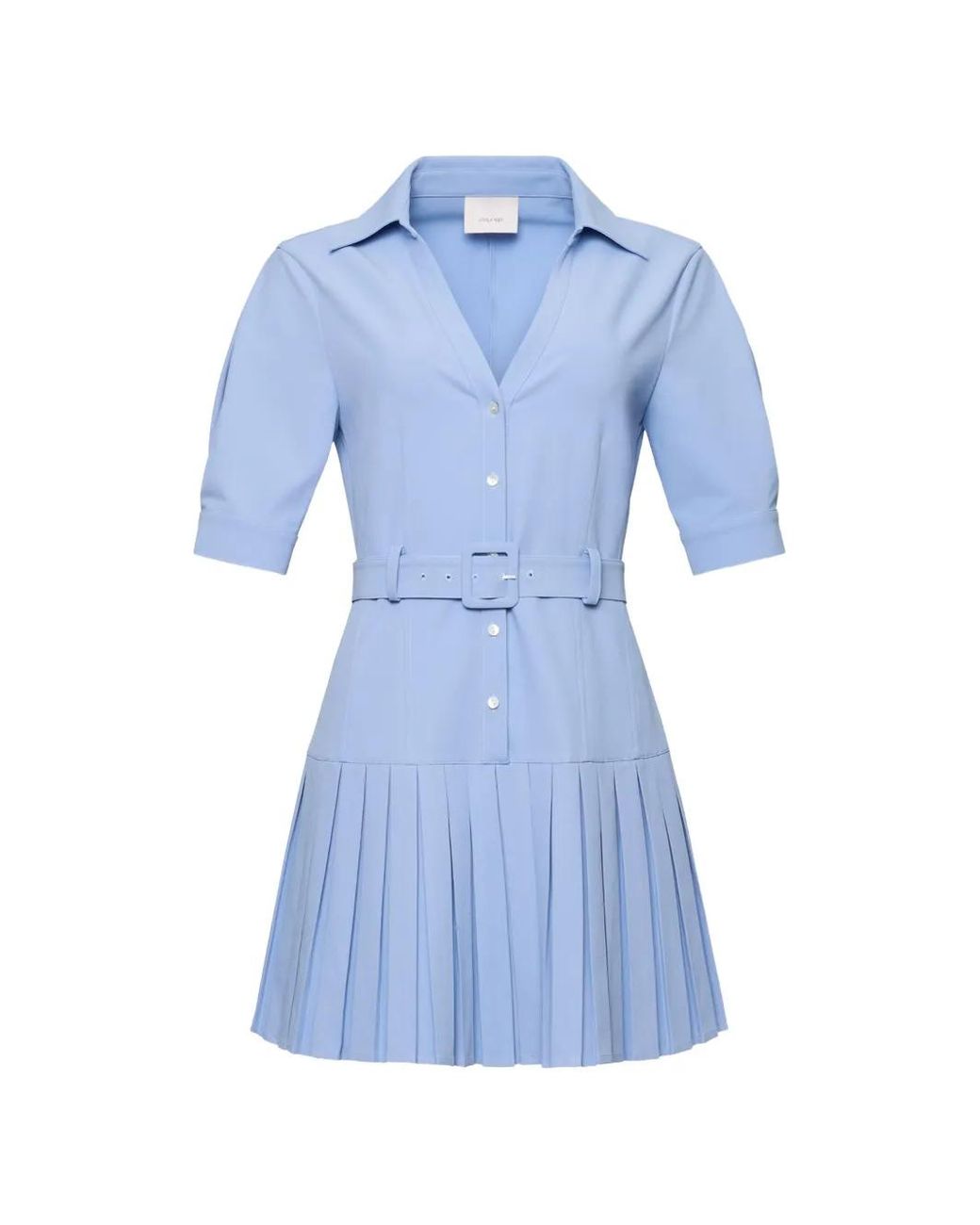 Cinq À Sept Blue Moriah Pleated Belted Mini Dress