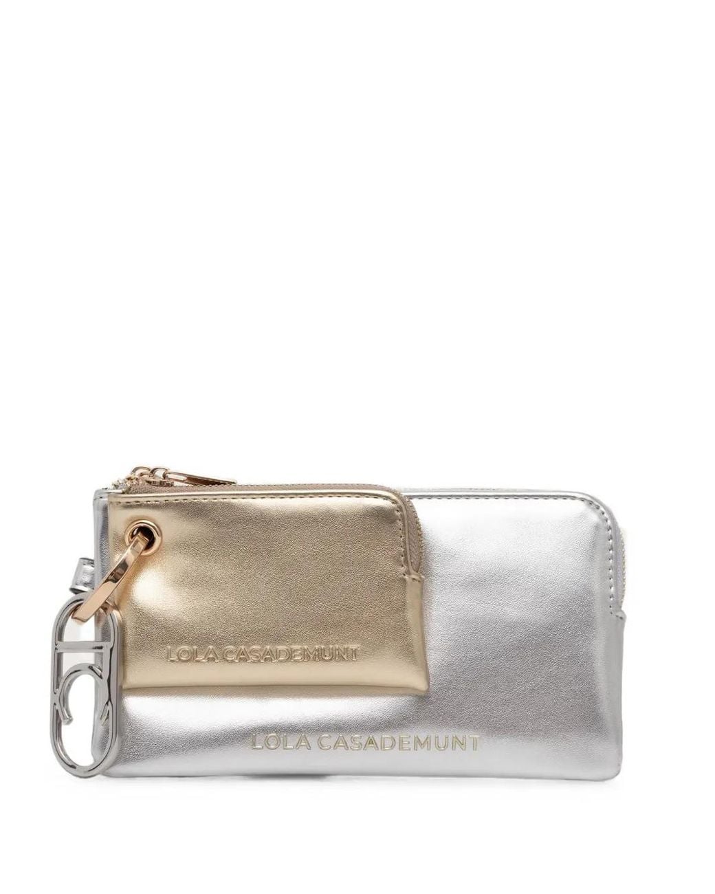 Lola Casademunt Natural Logo-Lettering Wristlet Purse