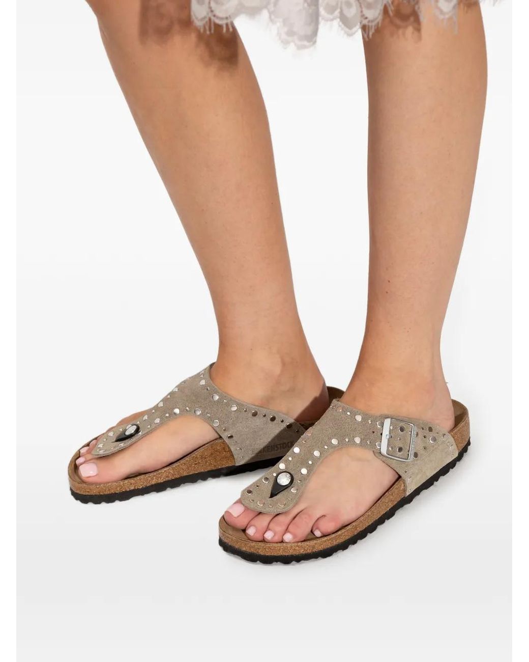 Birkenstock Brown Gizeh Rivet Studded Sandals