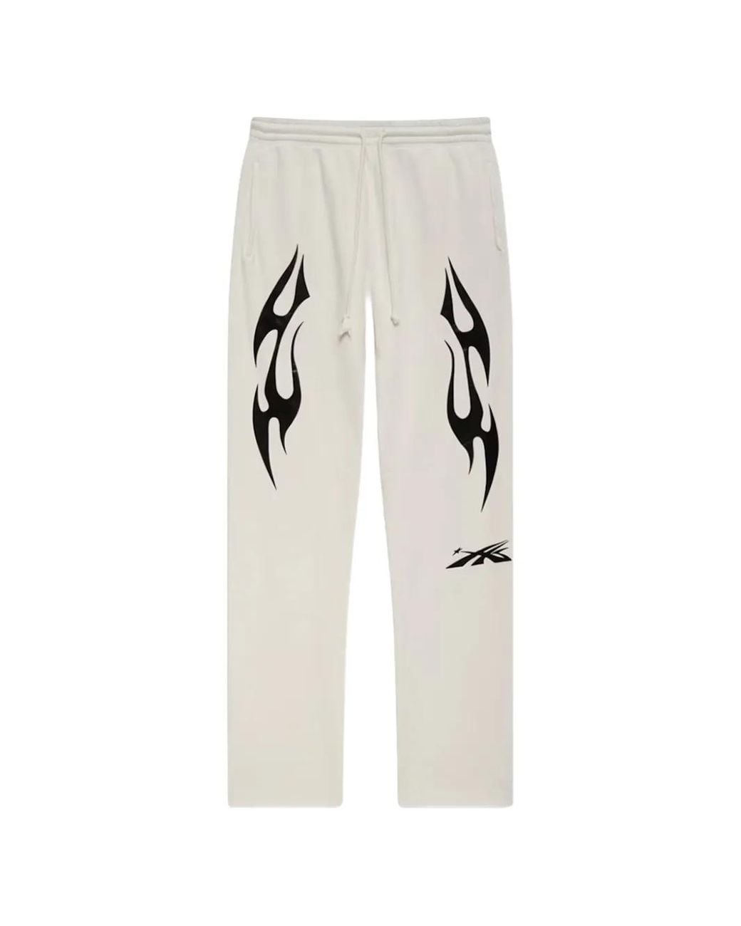 HELLSTAR White Gra+Hic-Print Track Pants for men