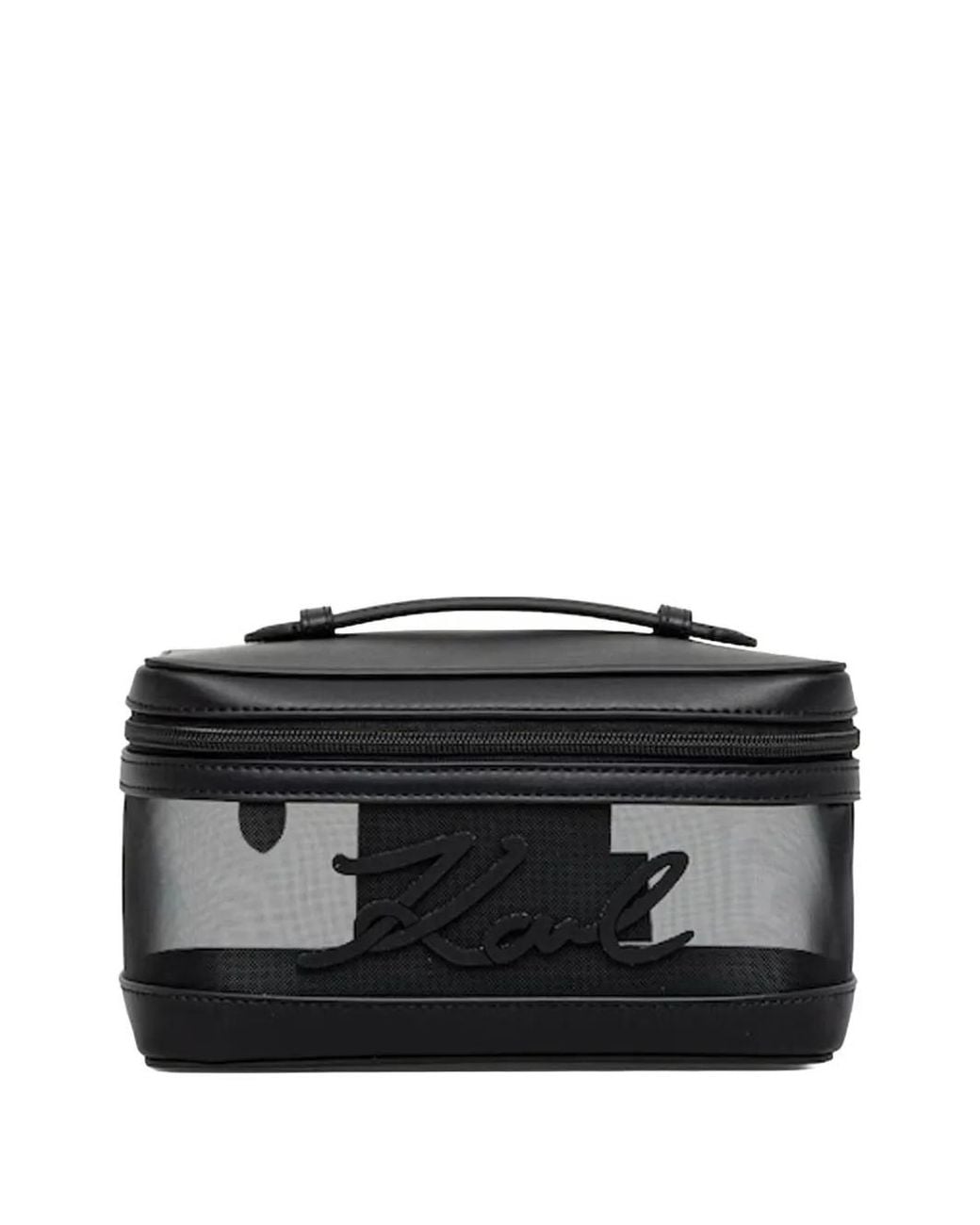 Karl Lagerfeld Black K/Signature Mesh Vanity Case