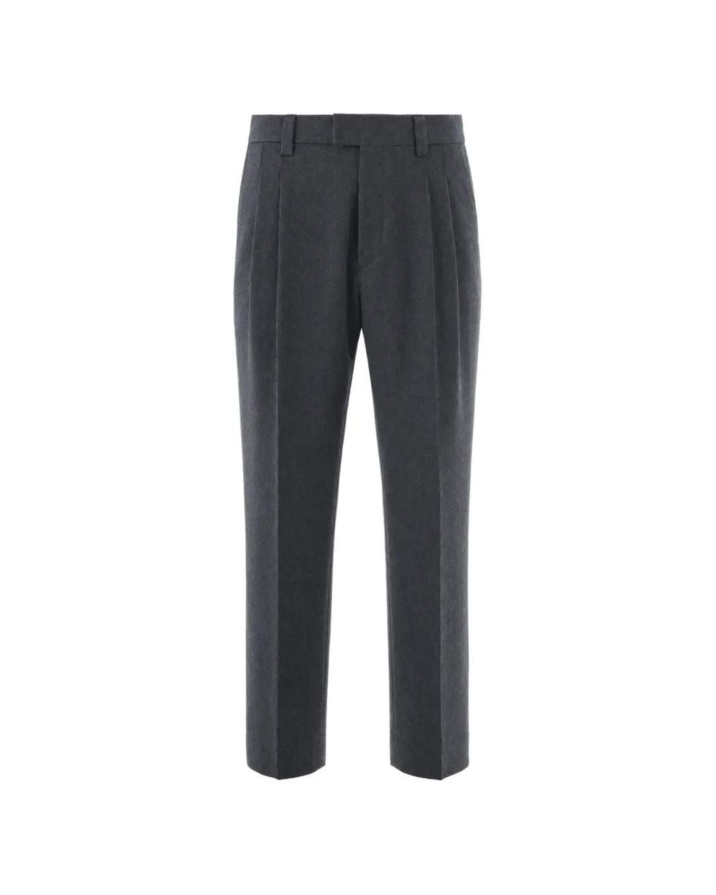 Paolo Pecora Gray Pleated Tapered-Leg Trousers for men