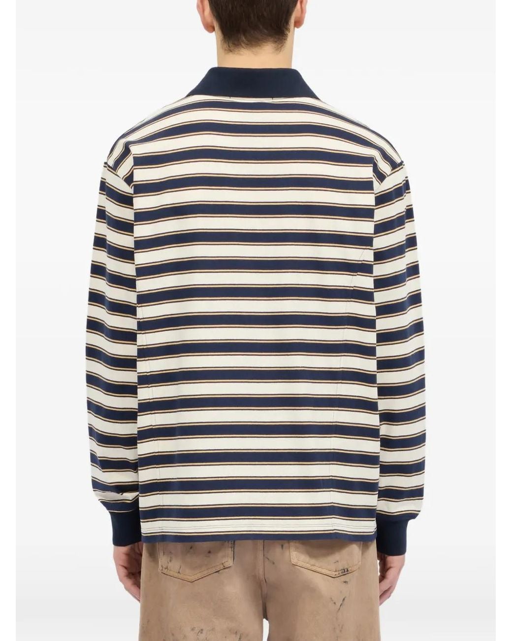 MSGM Blue Striped Long-Sleeve T-Shirt for men