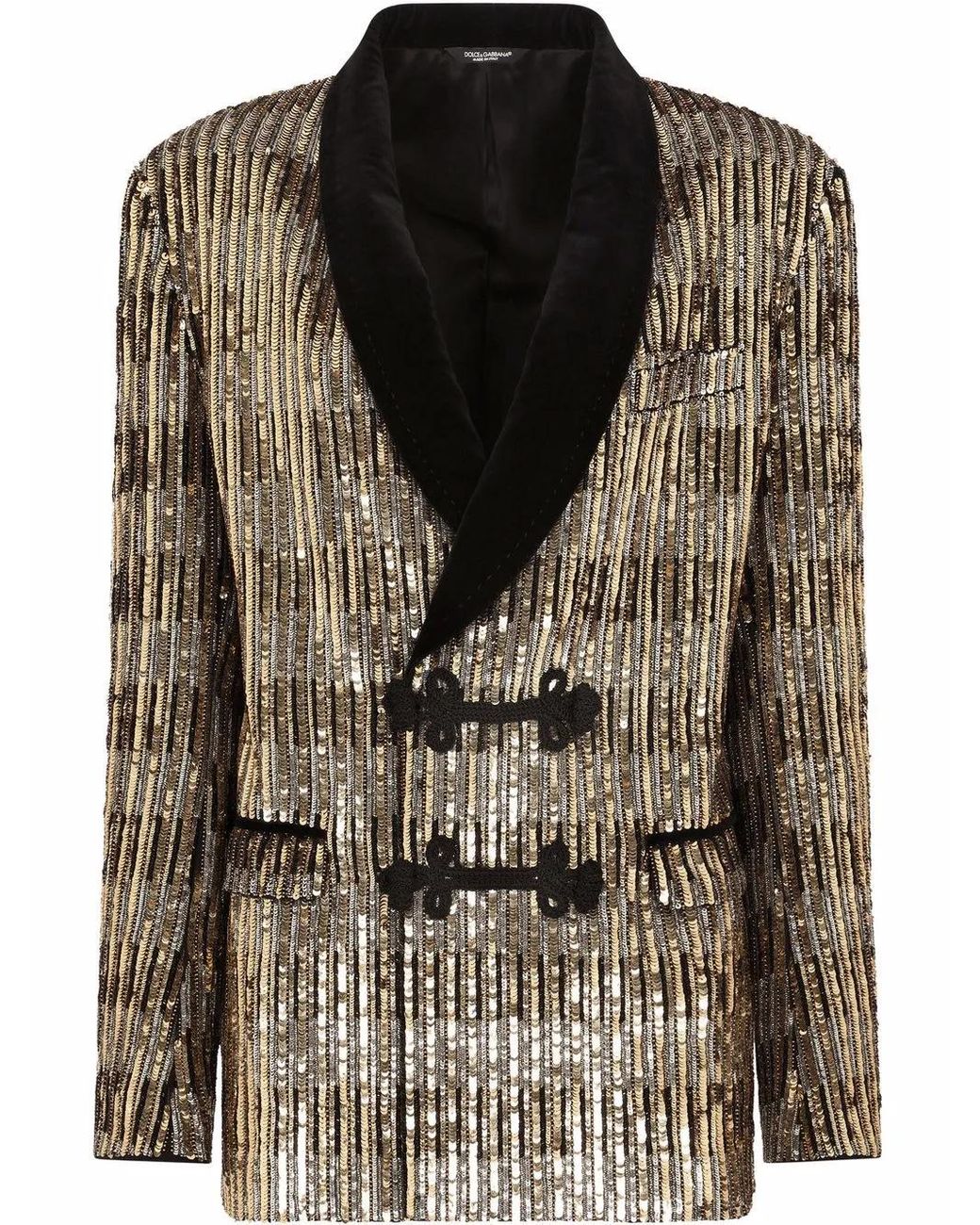 Dolce & Gabbana Multicolor Toggle-Fastening Sequin-Embellished Jacket