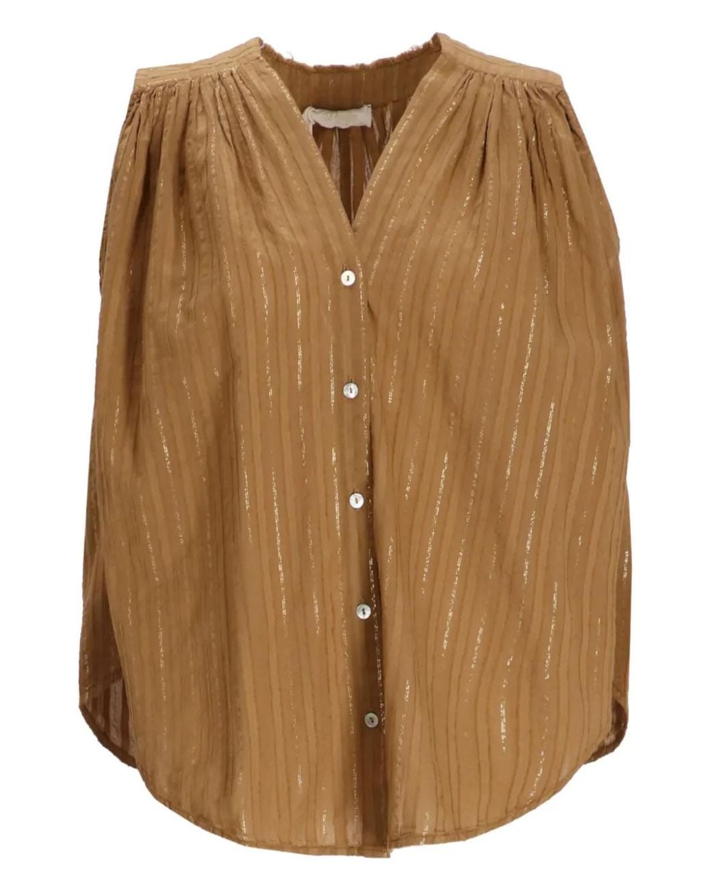 Blusa Iris A Rayas Metalizadas Devotion de color Brown