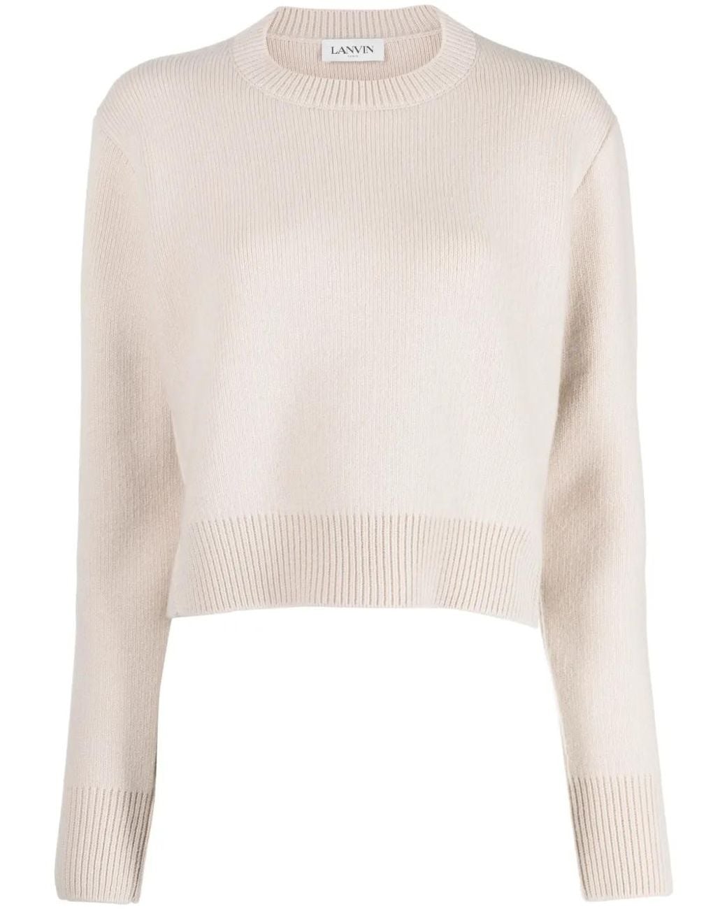 Lanvin White Crew-Neck Cropped Jumper