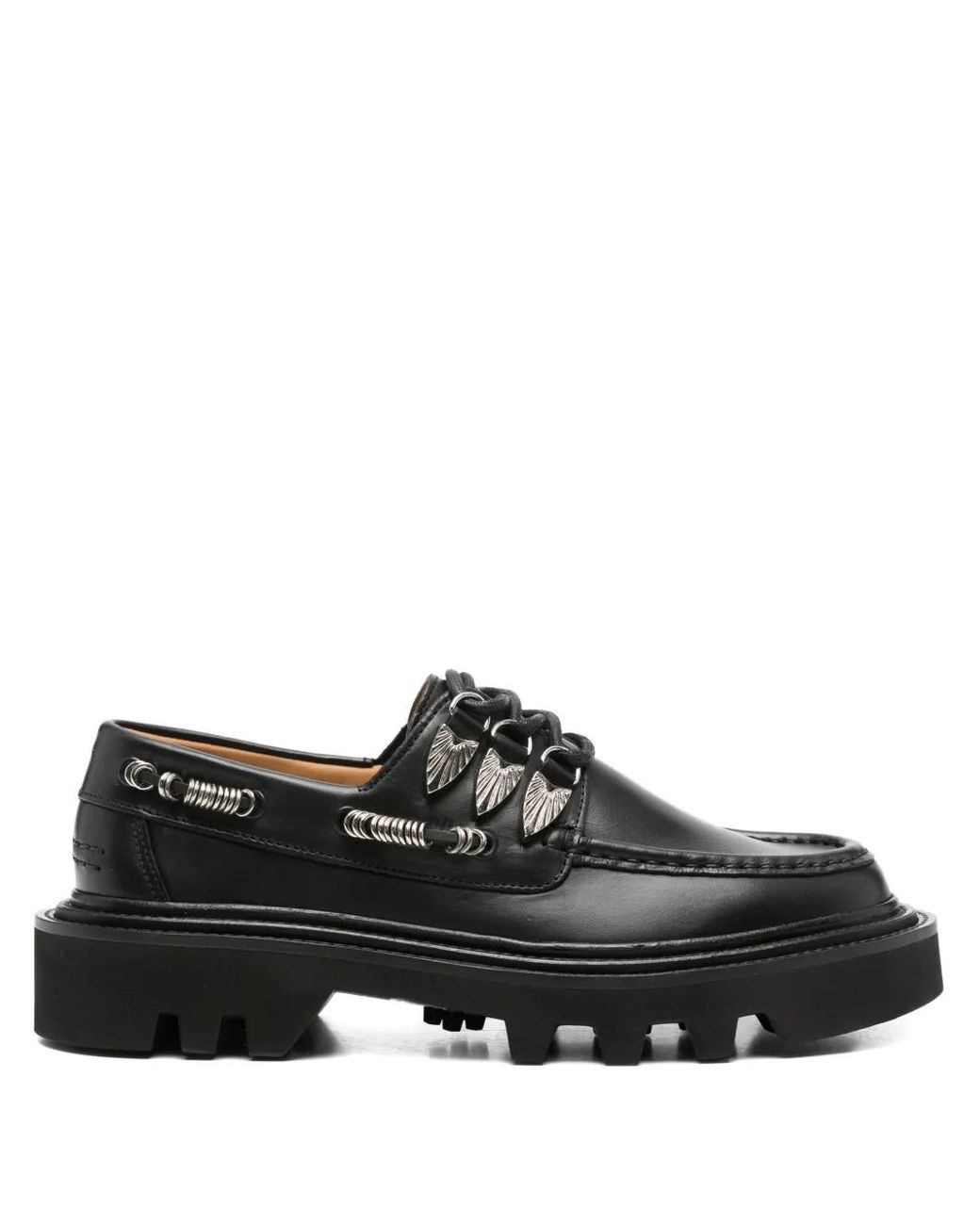 Toga Virilis Black Leather Loafers for men