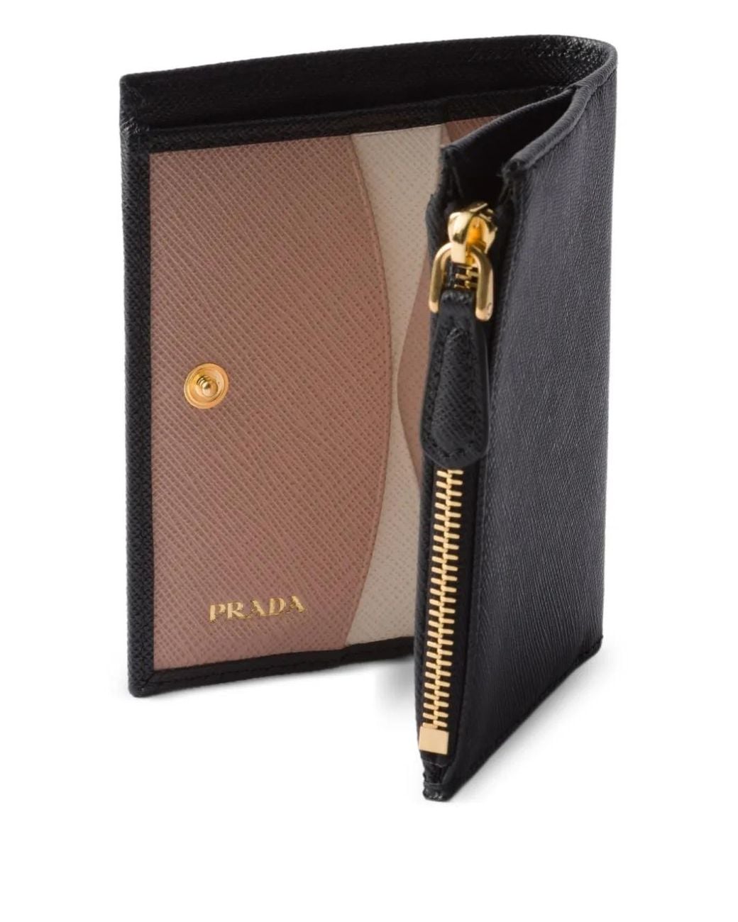 Prada Black Small Saffiano Leather Wallet