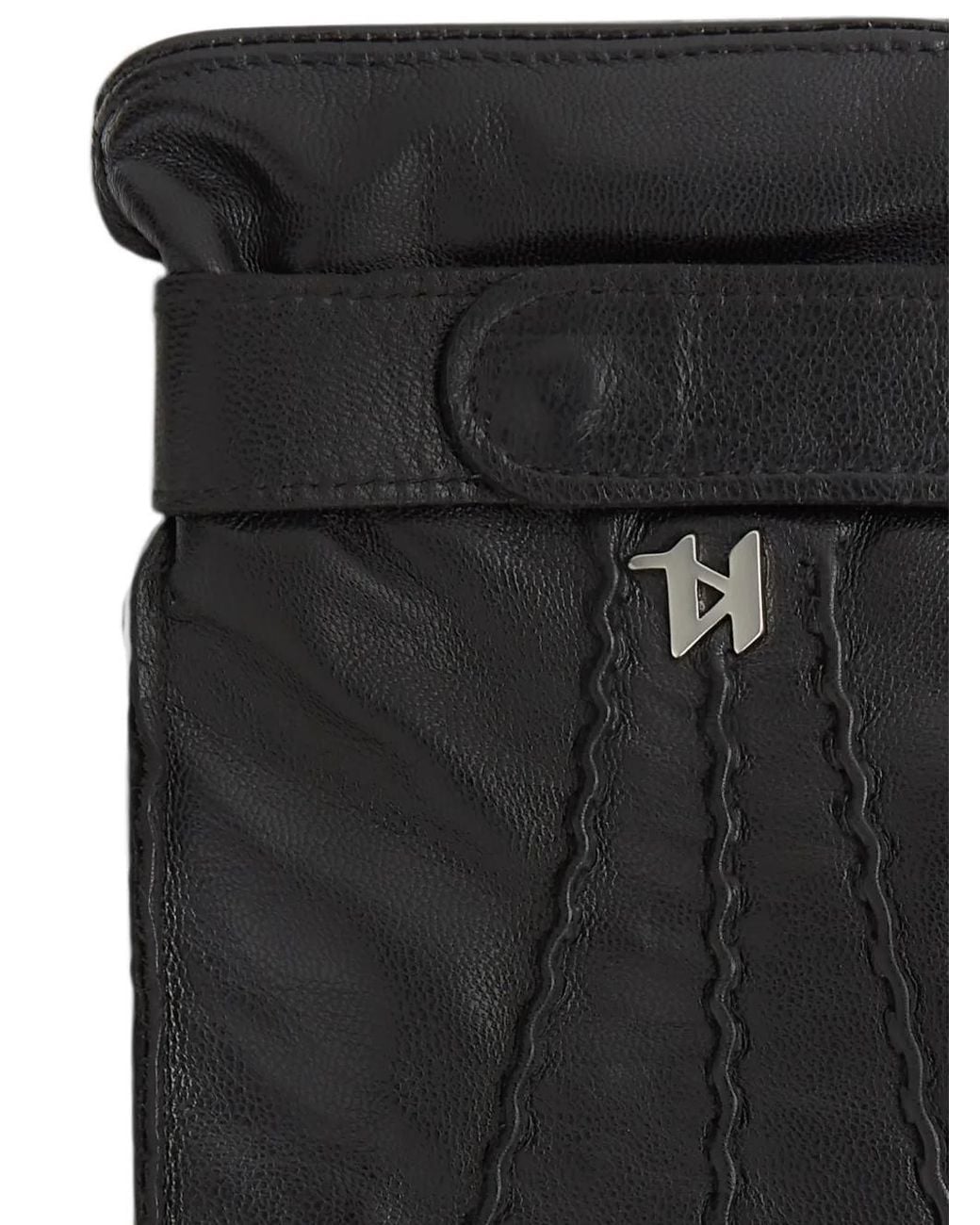 Karl Lagerfeld Black K/Monogram Leather Gloves for men