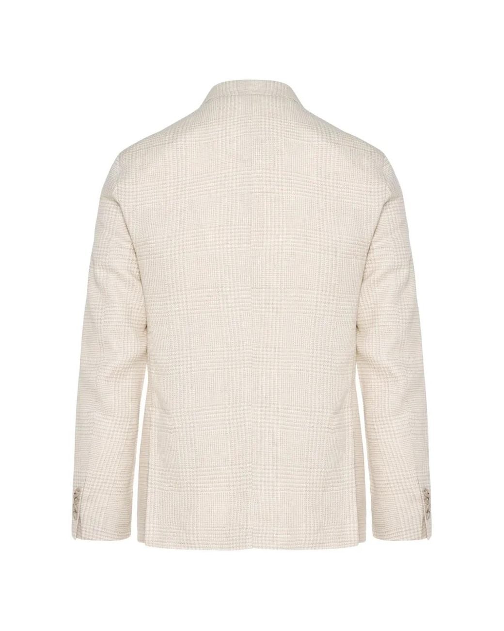 Barba Napoli White Check Blazer for men