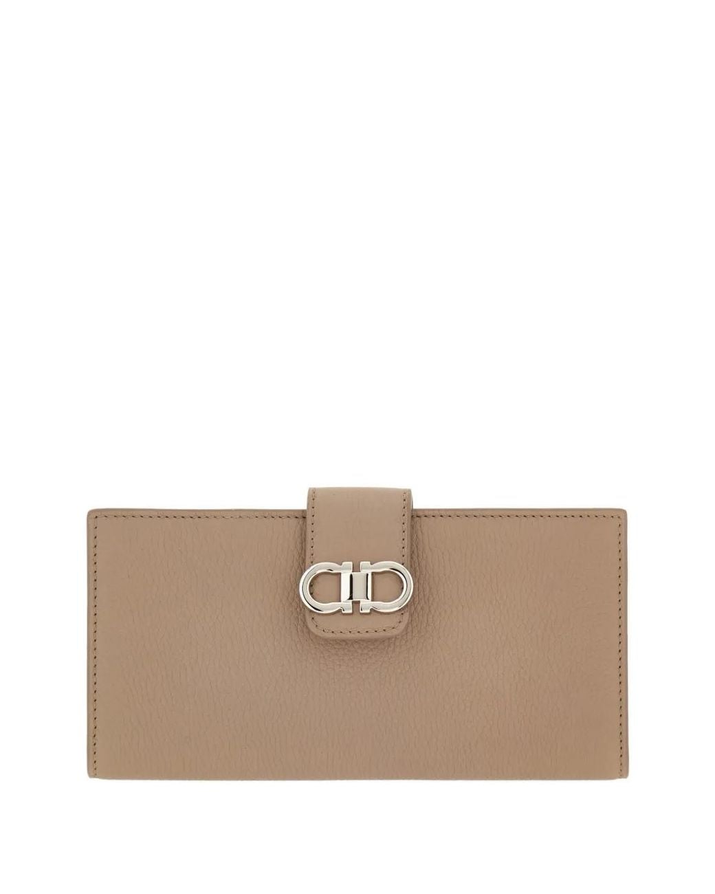 Ferragamo Natural Double Gancini Continental Wallet