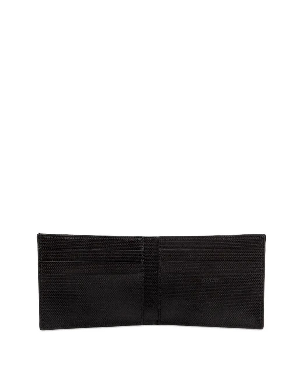 Paul Smith Black Signature Stripe' Cutout Compact Billfold Wallet for men