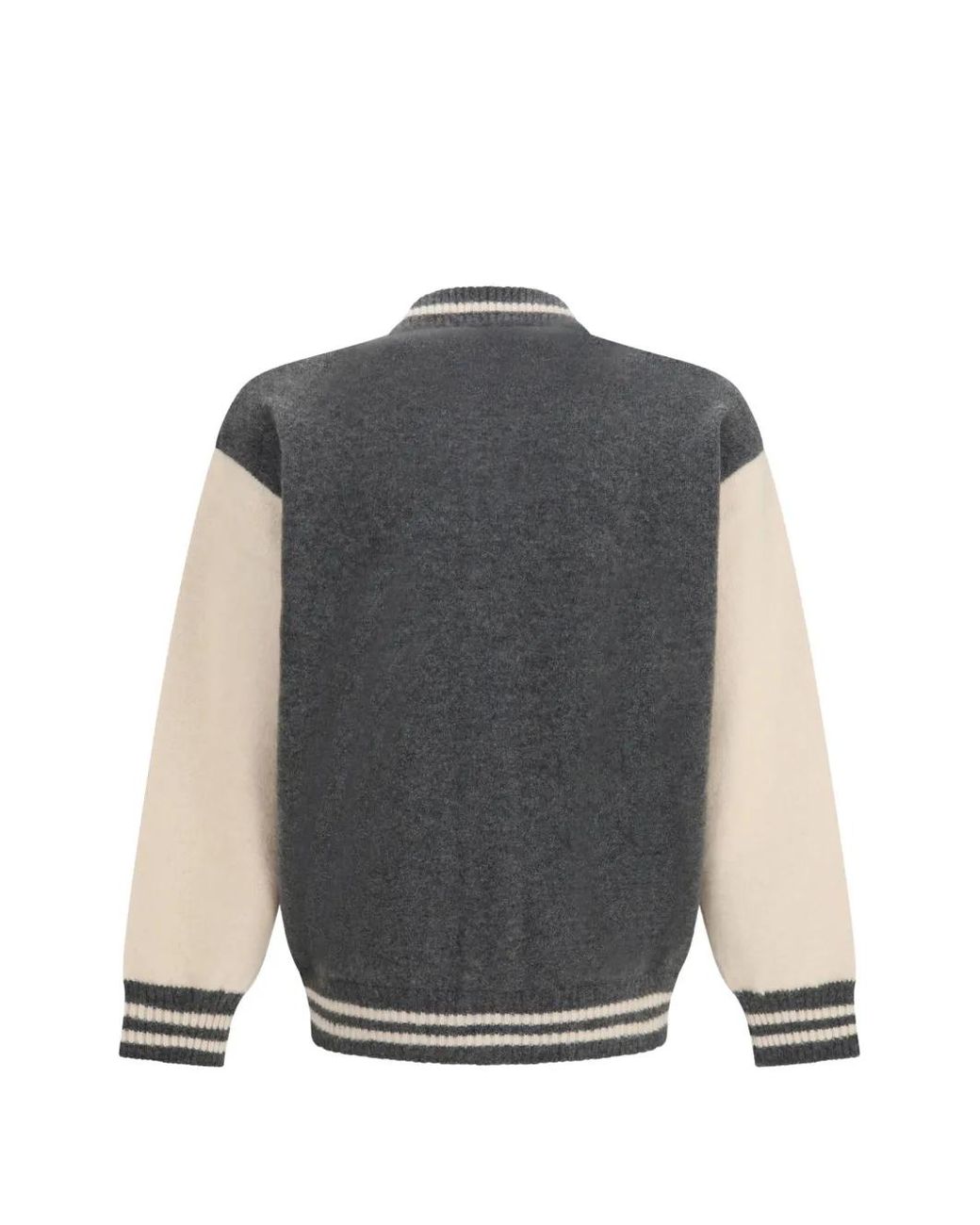 Laneus Gray Colour-Block Knitted Jacket for men