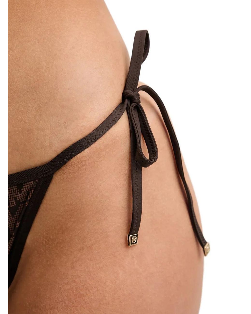 MICHAEL Michael Kors Brown Reversible Logo Bikini Bottoms