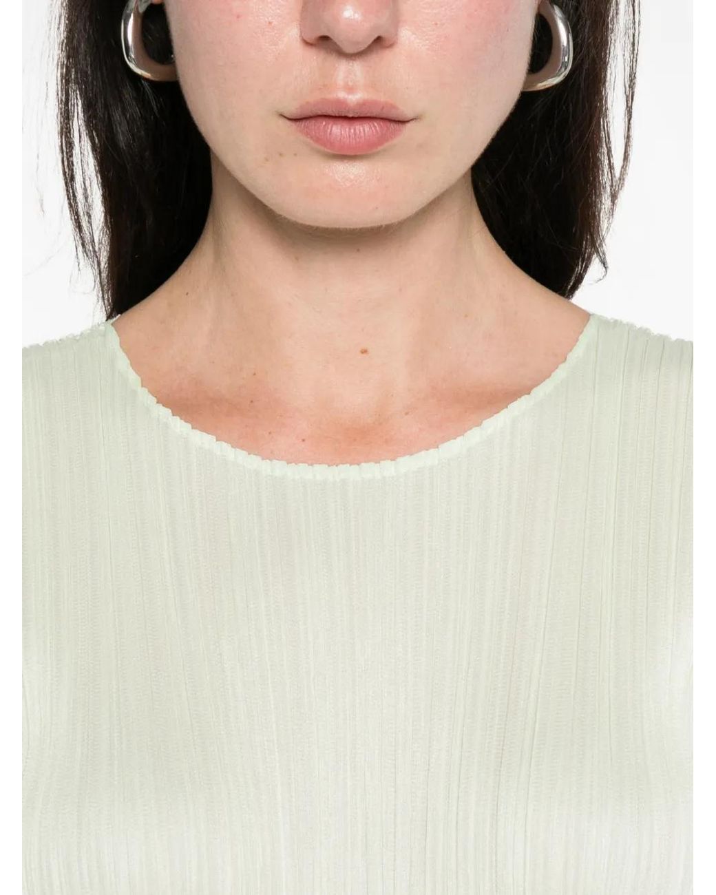 Pleats Please Issey Miyake White Pleated Dress