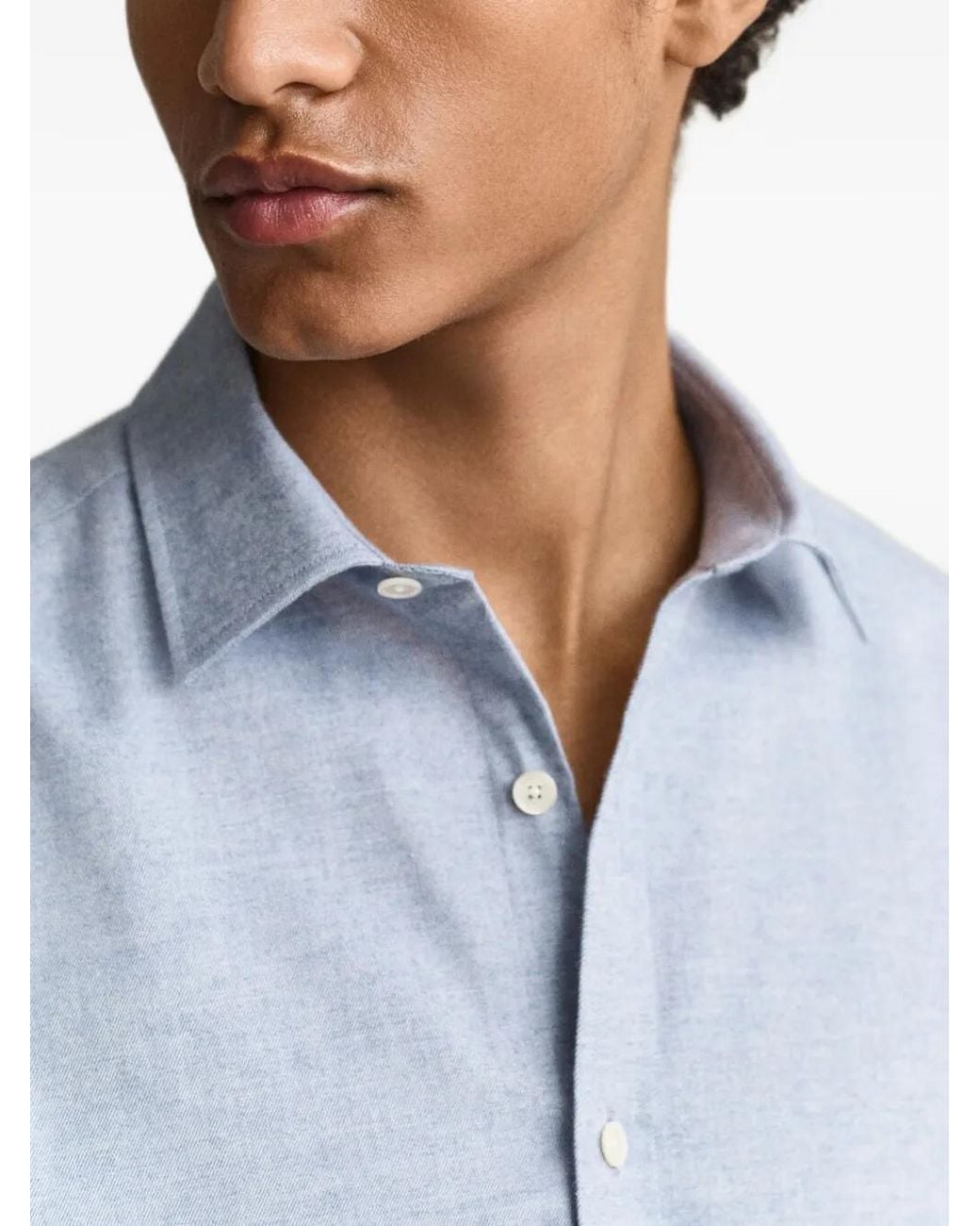 Gant Blue Mélange-Effect Button-Down Shirt for men