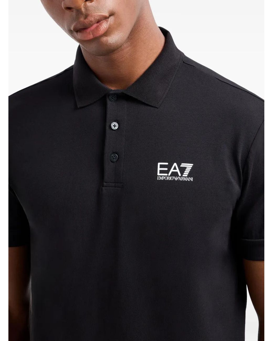Polo Con Logo En Relieve EA7 de hombre de color Black