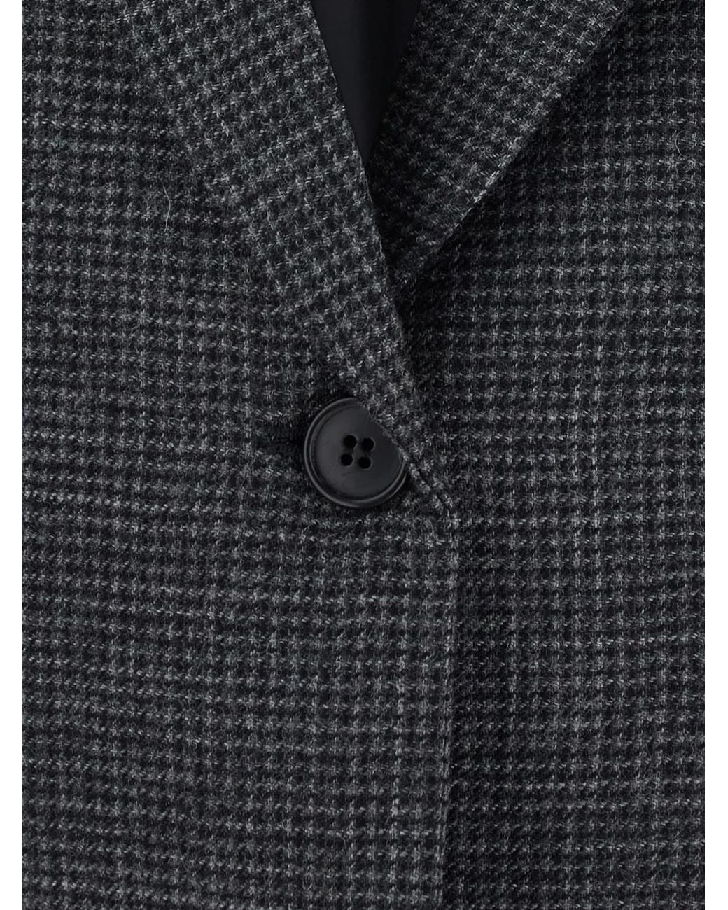 Grifoni Black Houndstooth-Pattern Wool Single-Breasted Blazer