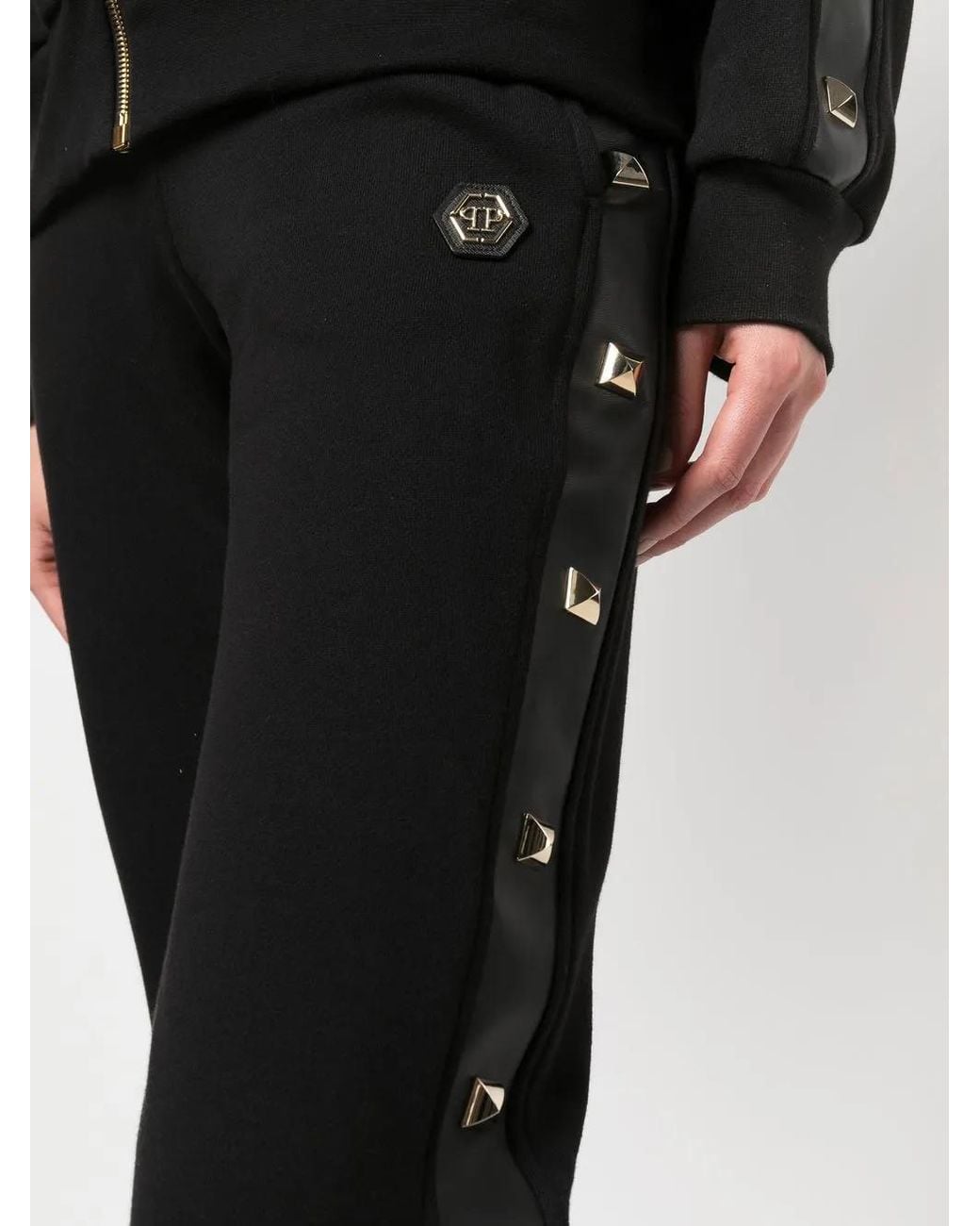Philipp Plein Studded Side Panel Track Pants Black