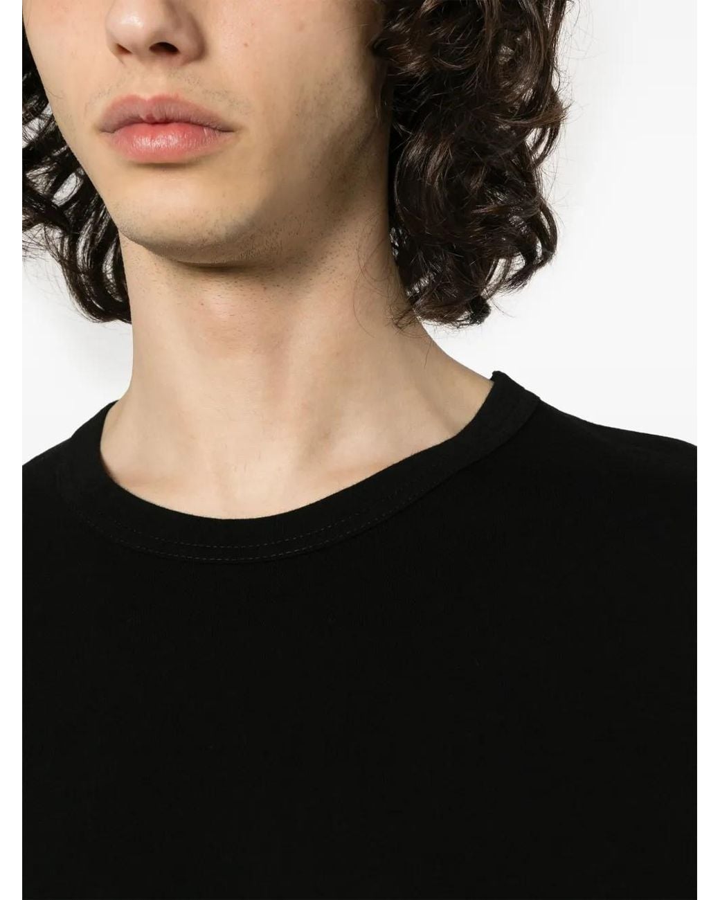 Yohji Yamamoto Black Short-Sleeves Cotton T-Shirt for men