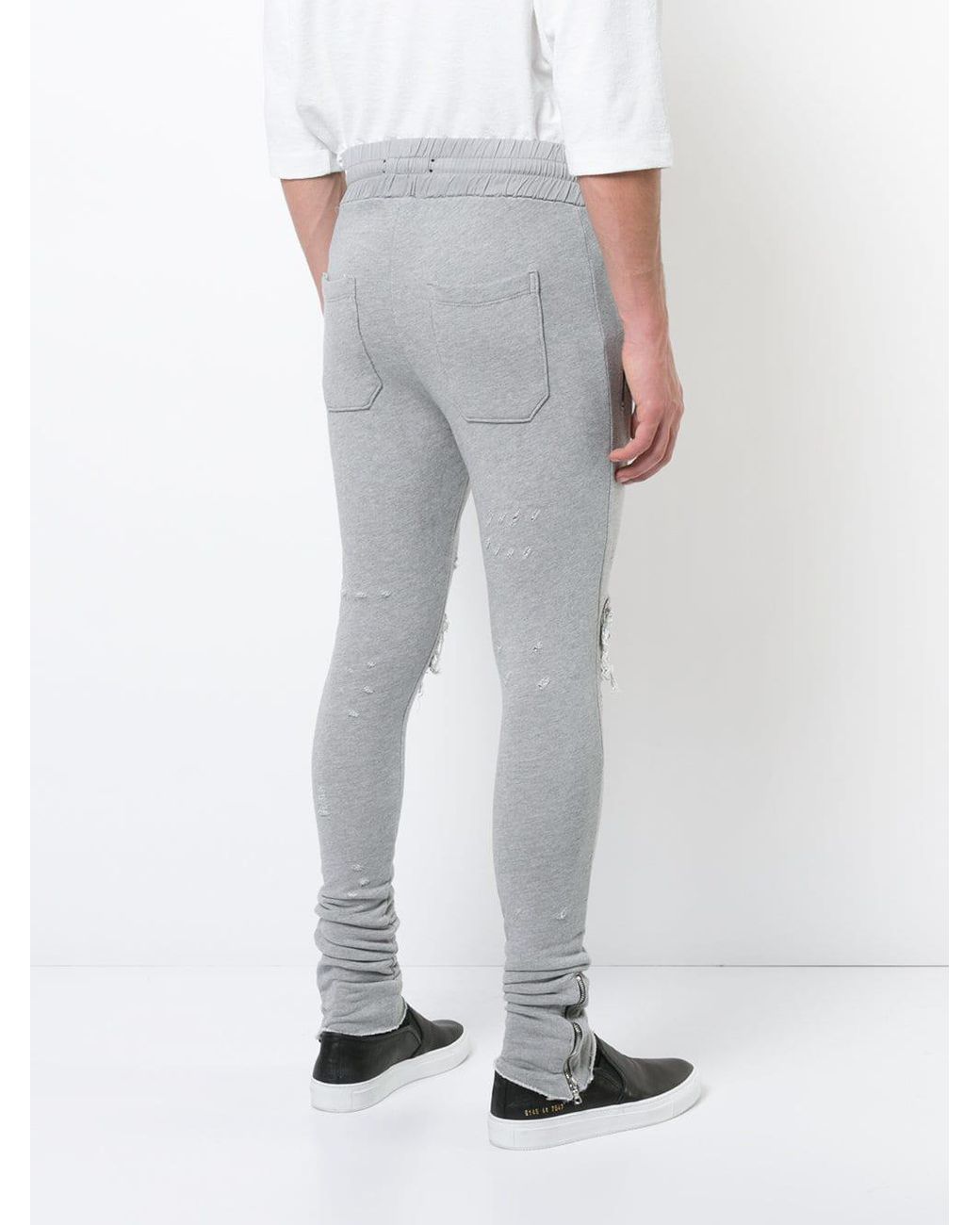 Amiri MX1 Moto Sweatpants in Heather Grey