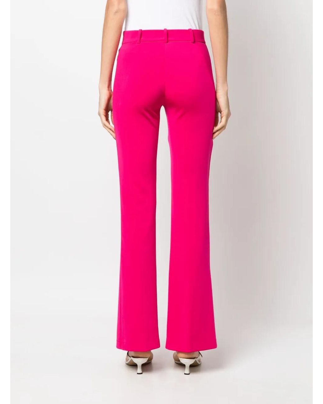 Pinko Pink Front-Split Slim-Fit Trousers
