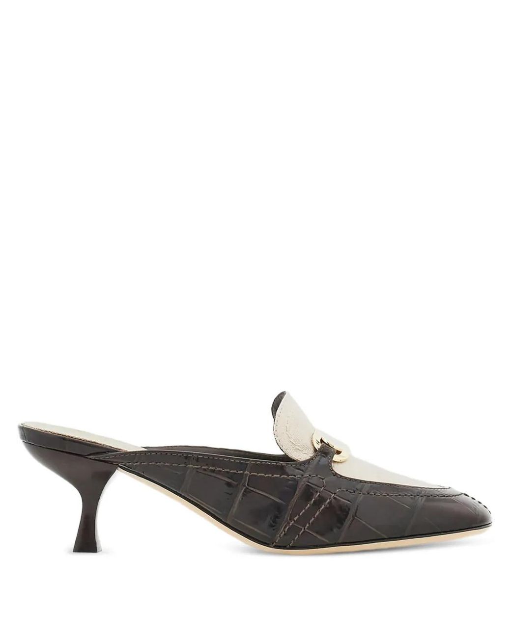 Ferragamo Natural Mules Mit Kroko-Effekt