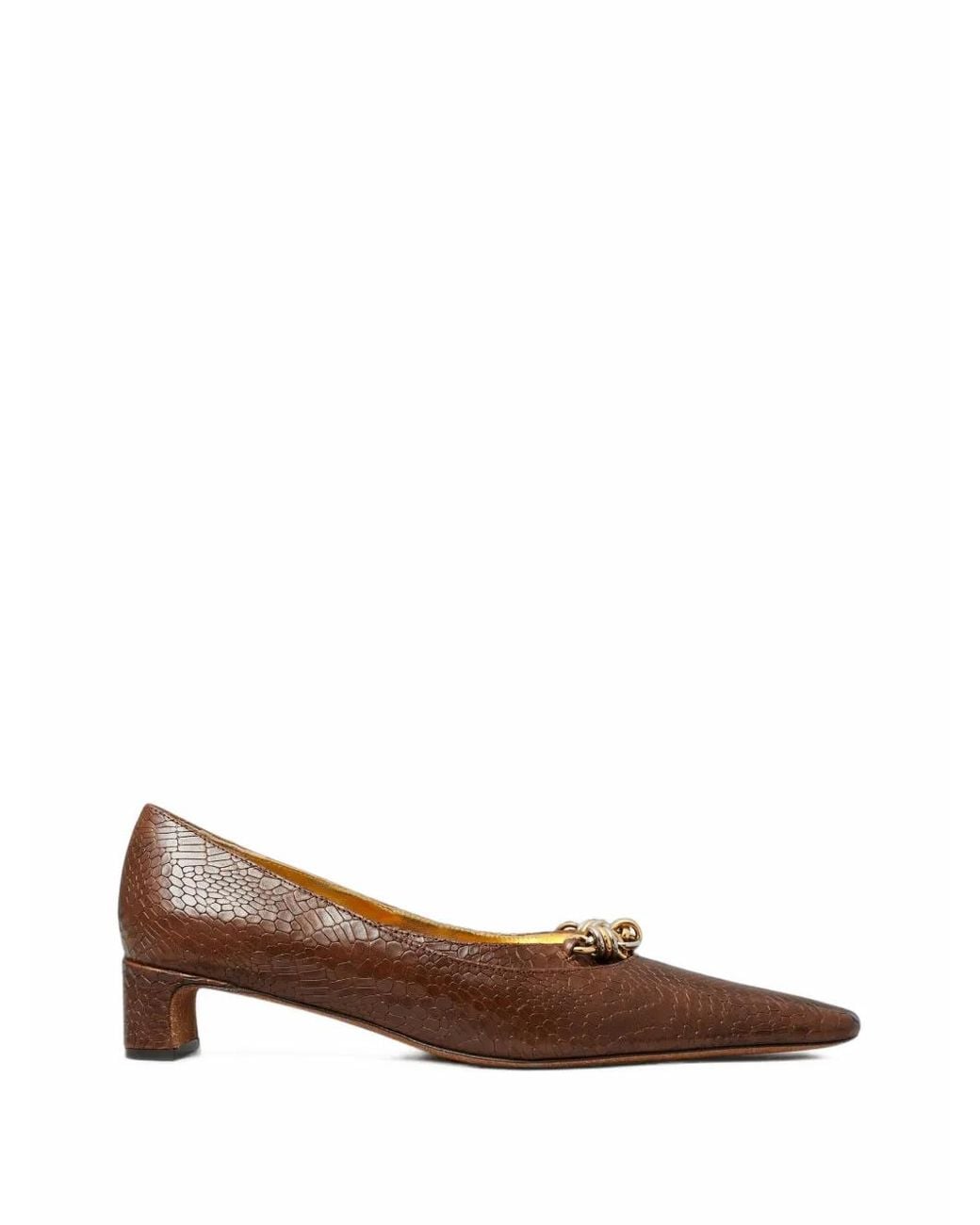 Tory Burch Brown Runway Chain Pumps