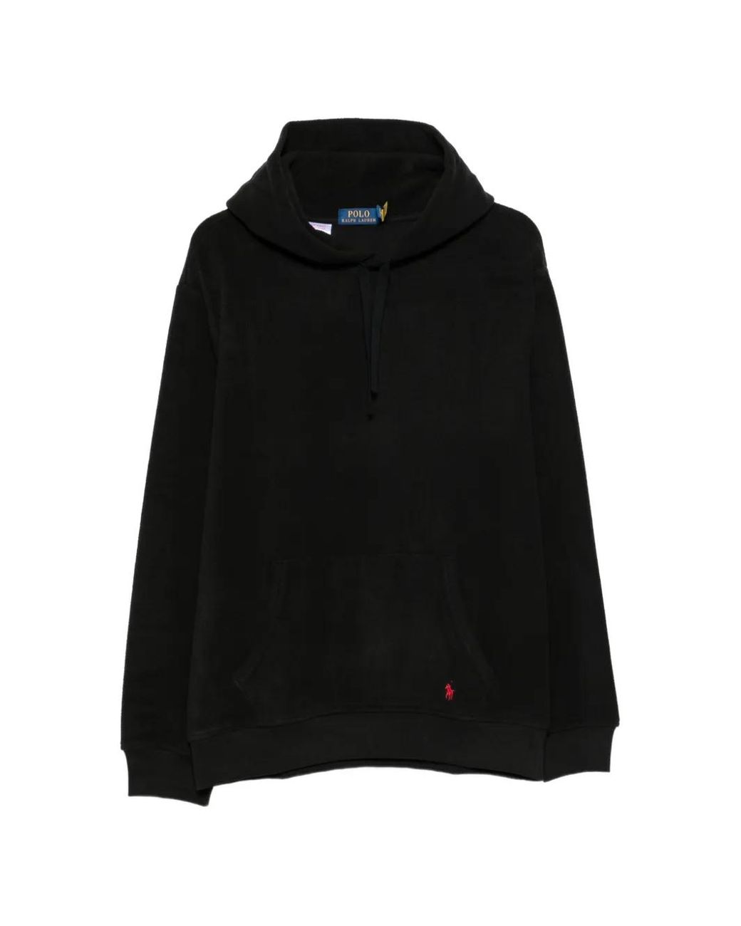 Polo Ralph Lauren Black Logo-Embroidered Fleece Hoodie for men
