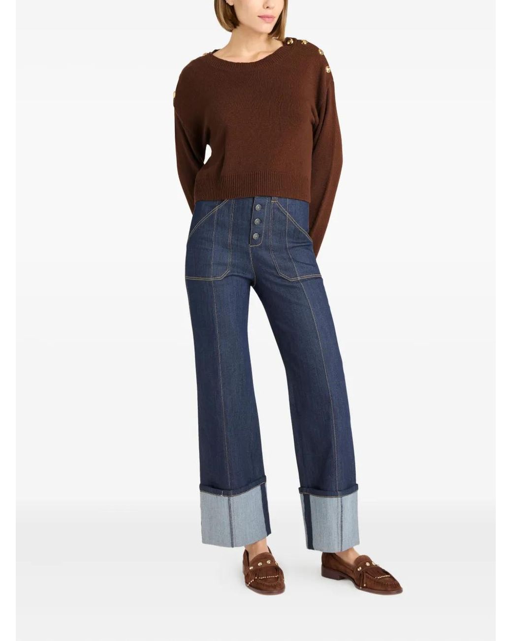 Cinq À Sept Brown Marla Buttoned Sweater