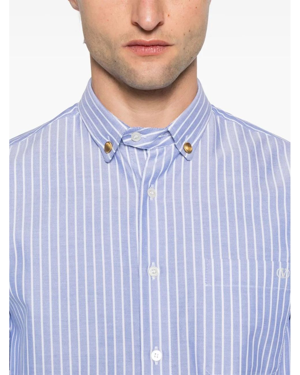 Valentino Garavani Blue Striped Shirt for men