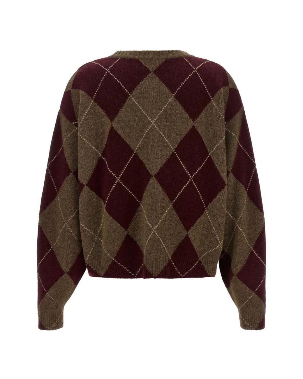 Be You Argyle-Knit Cashmere Cardigan in Brown | Lyst