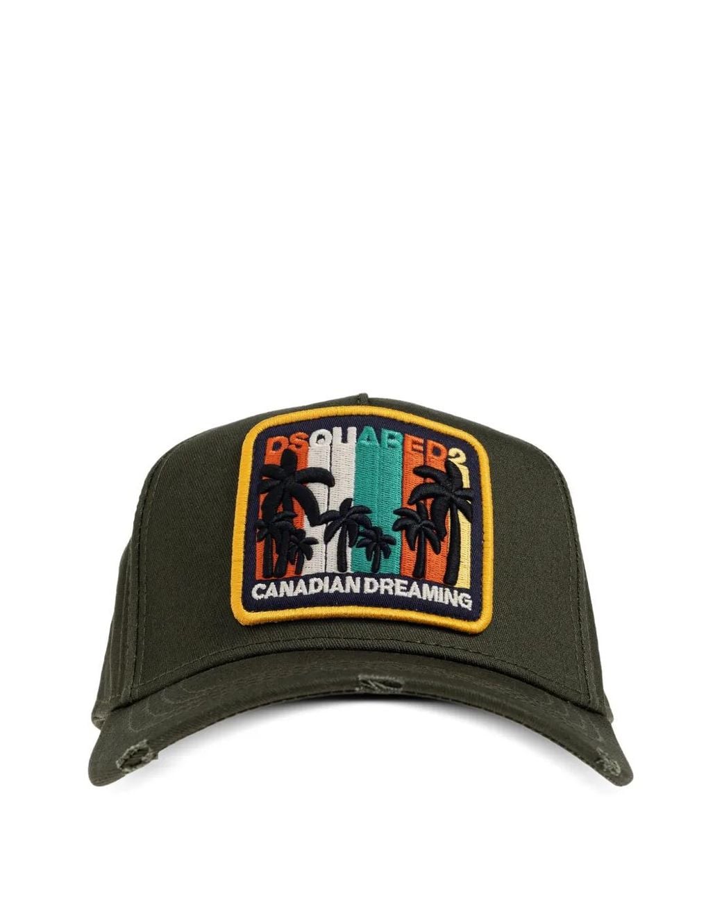 DSquared² Green Summer Vintage Patch Baseball Cap for men