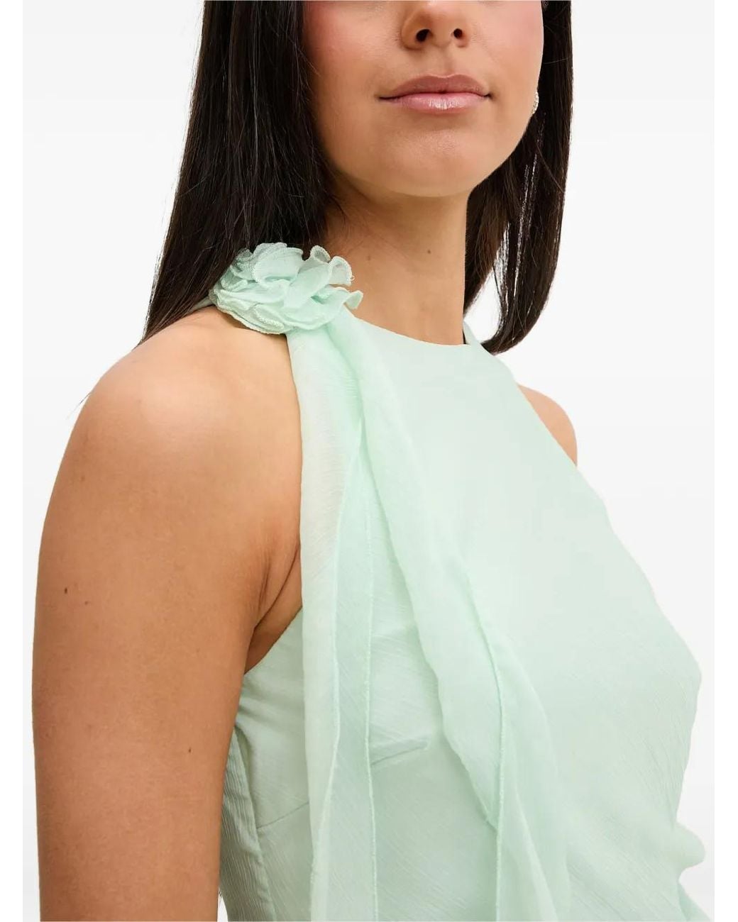 Bardot Green Ivana Ruffled Floral-Appliqué Mini Dress