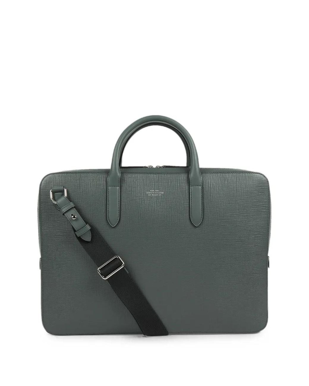Smythson Black Panama Large Briefcase