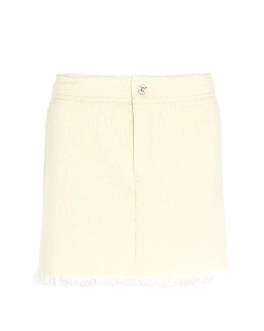Barrie Natural Fringed Denim Mini Skirt