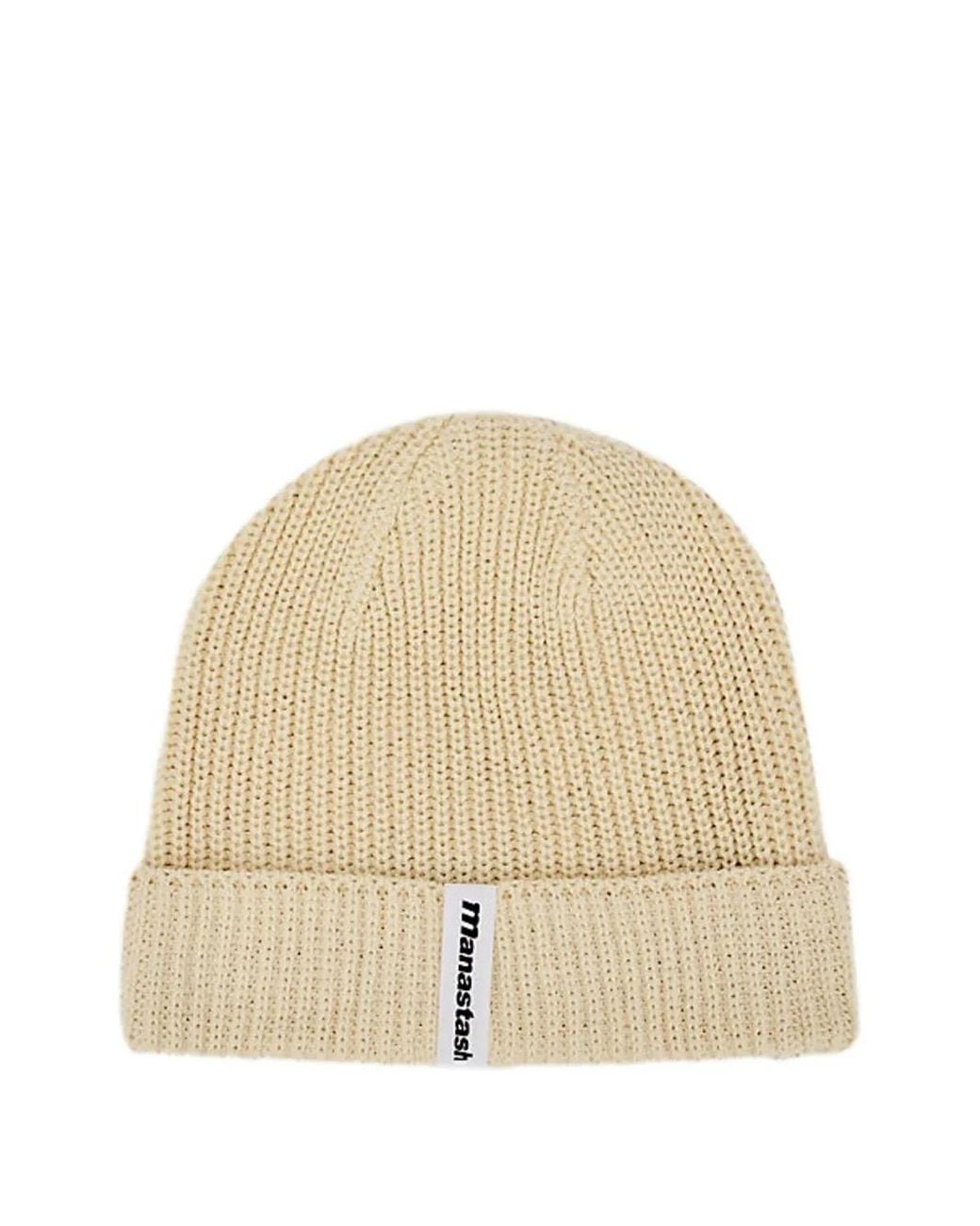 Manastash Natural Ribbed Logo Beanie for men