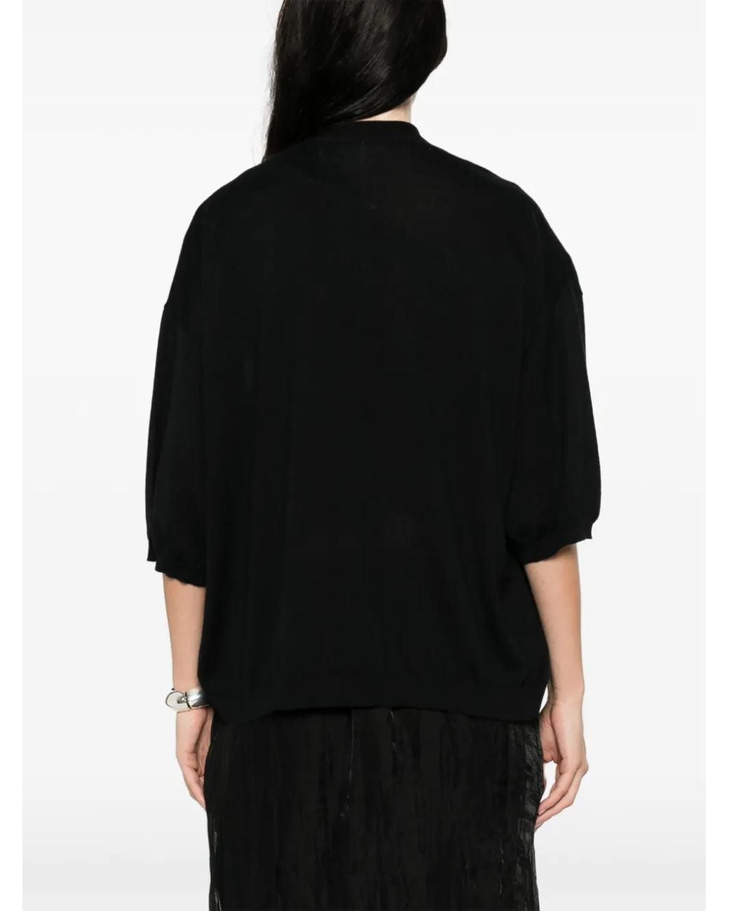SOLOCASCMIR Black Short-Sleeved Cardigan