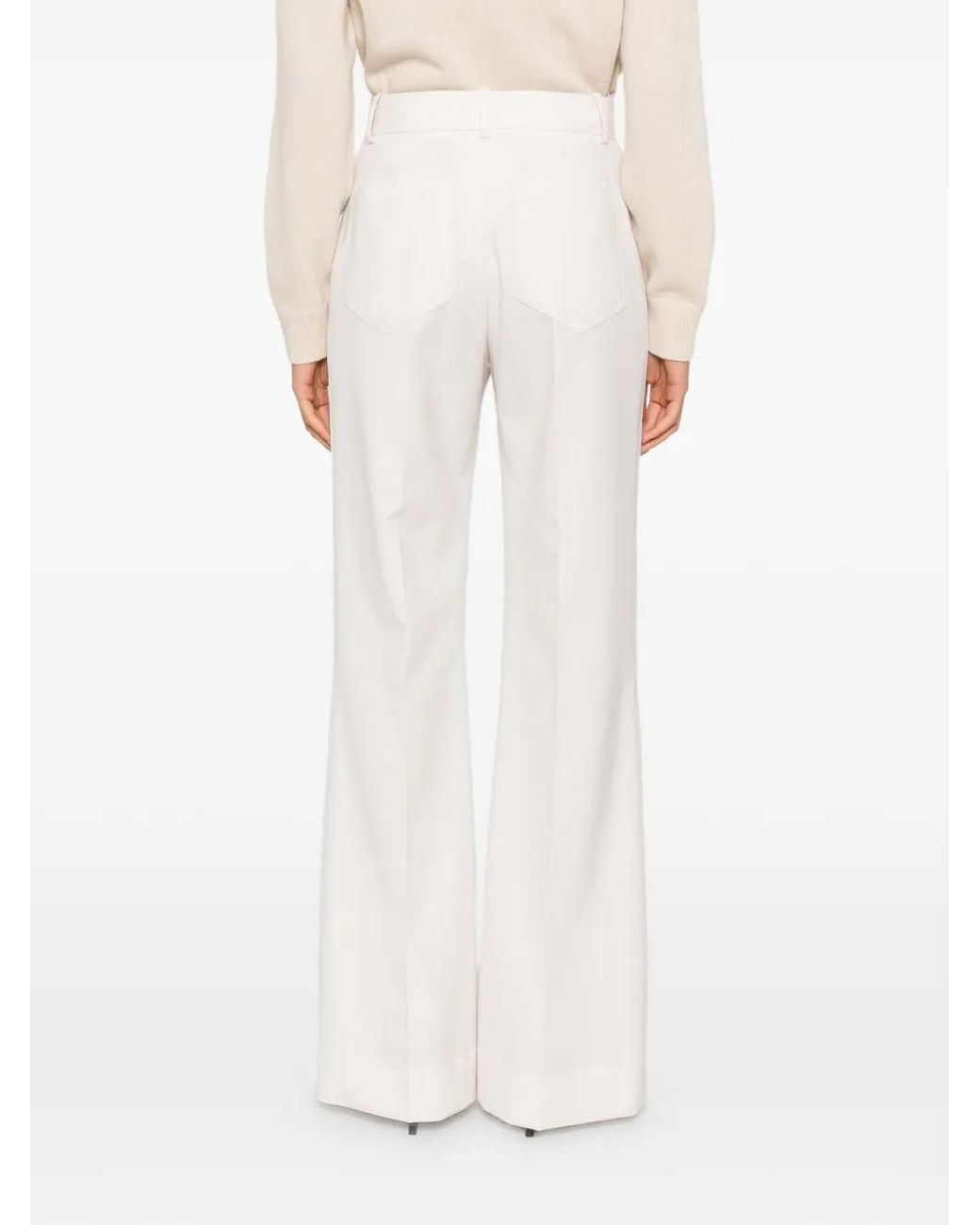 Victoria Beckham White Pantalon Alina À Coupe Ample