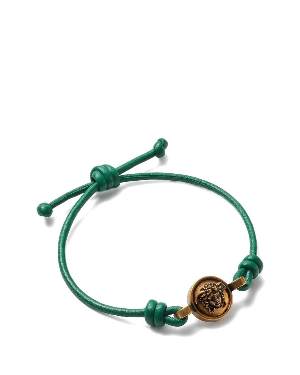 Versace Green Medusa Leather Bracelet