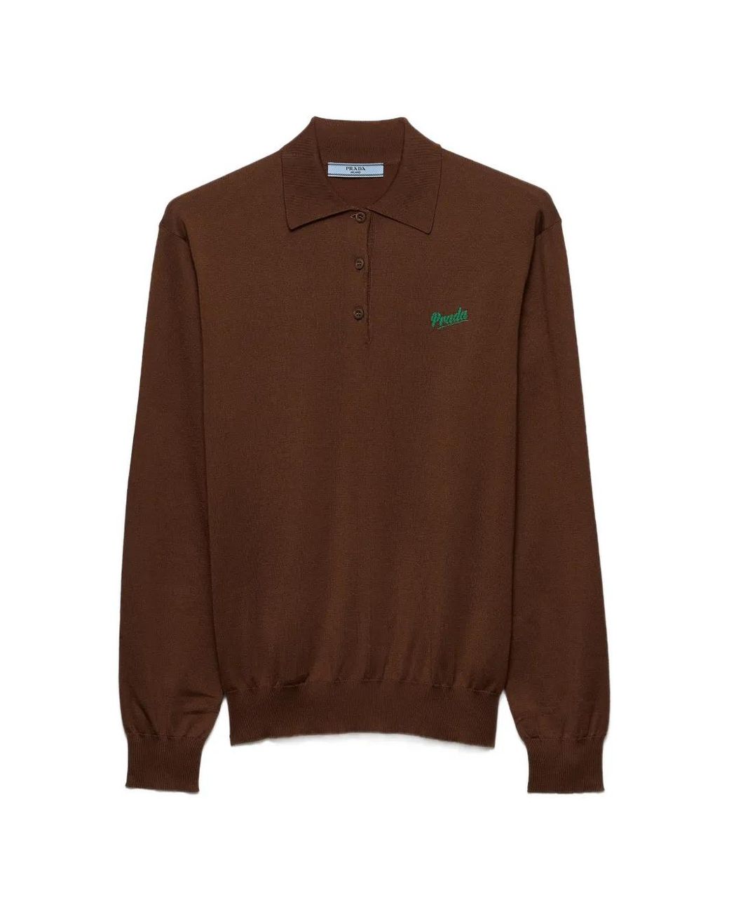 Prada Brown Silk Polo Shirt