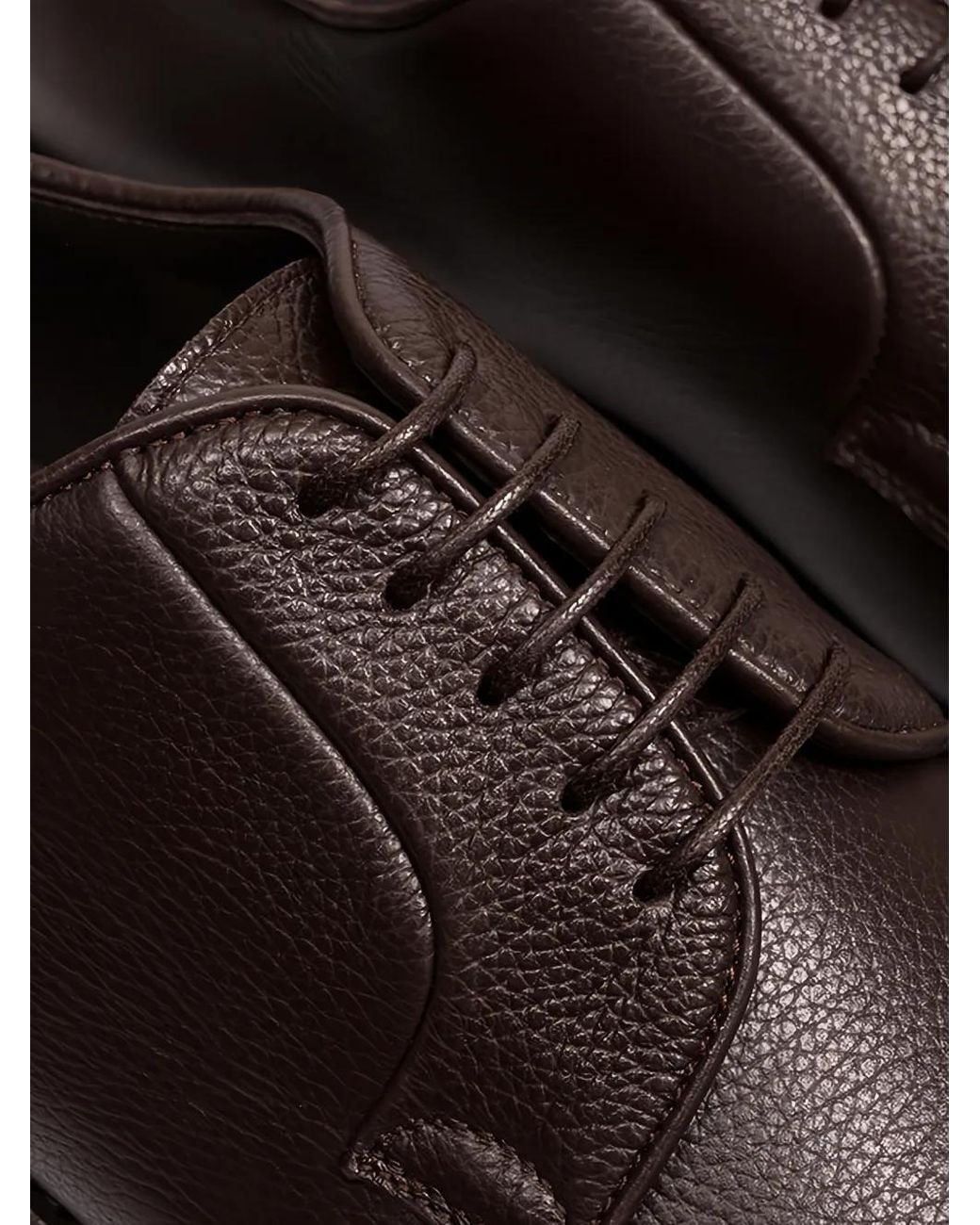 Peserico Derby-Schuhe Aus Gekörntem Leder in Brown für Herren