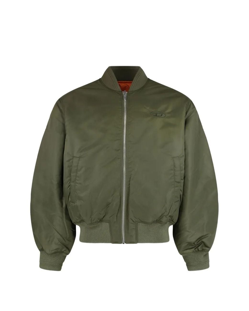 DIESEL Green Reversible Bomber Jacket for men