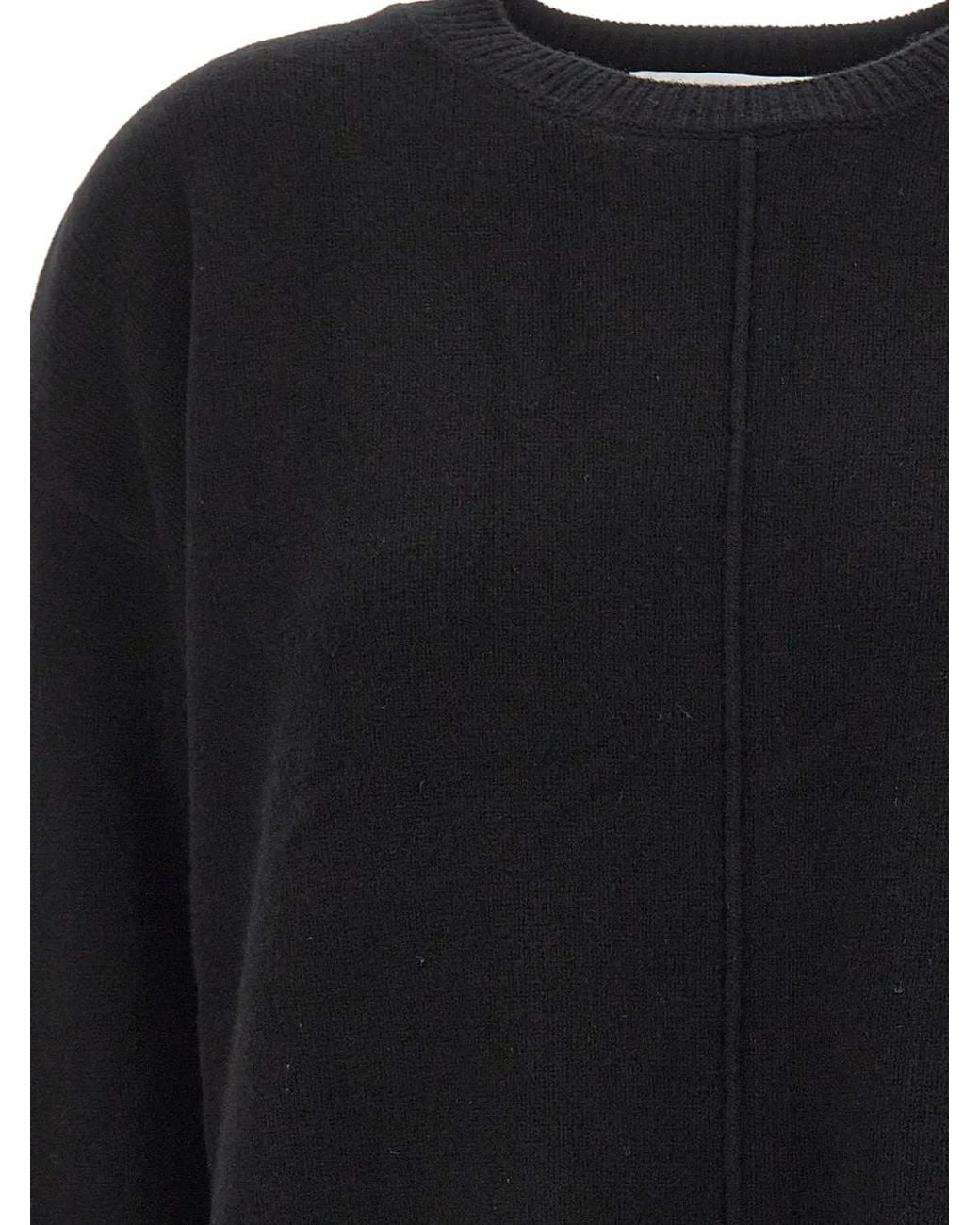 Kaos Black Dropped-Shoulder Oversized Sweater