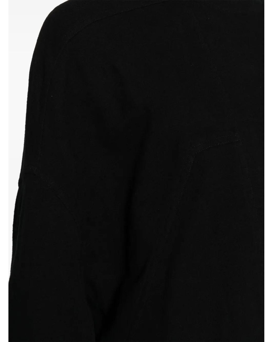 Rick Owens Black Crew-Neck Cotton Sweatshirt for men
