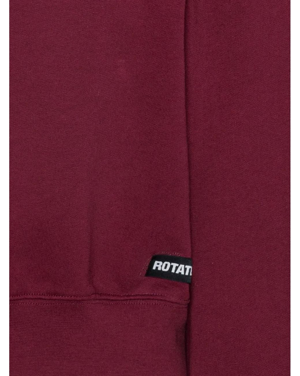 ROTATE BIRGER CHRISTENSEN Red Bordeaux-Hued Cropped Sweatshirt With Minimal Design